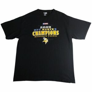 NFL Men's Black NFC Champions 2009 Minnesota Vikings Graphic T-Shirt XL X-Large